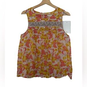 Anthropologie Meadow Rue Floral Cotton Blouse Sz. 8